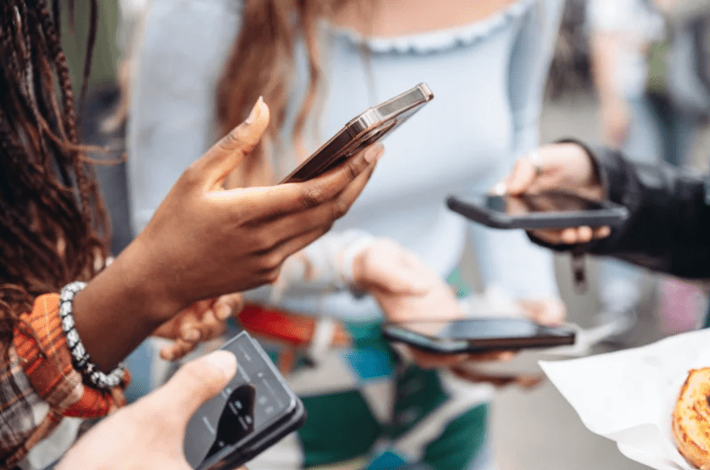 social media on phones